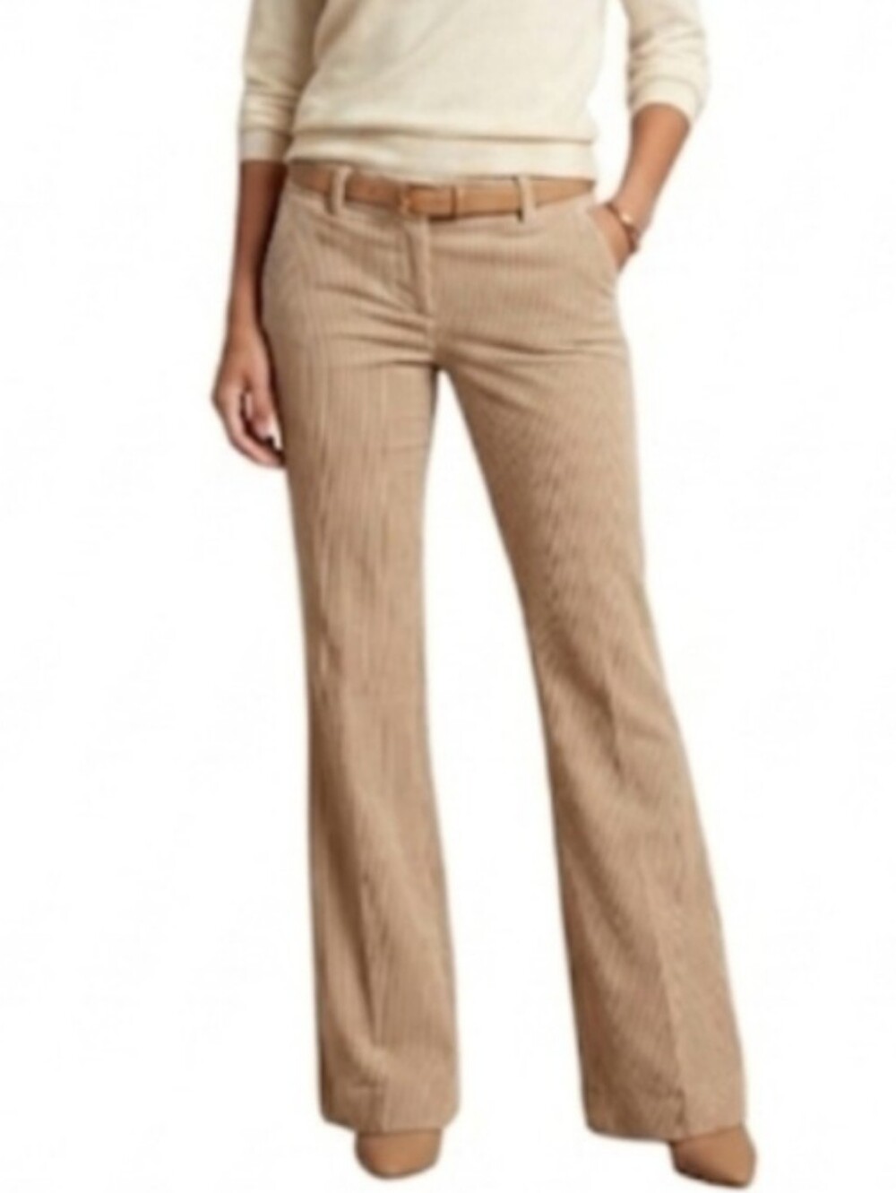 "Limited" Misses Size (0) Very Pretty Pinstripe Dark Tan/White Pants